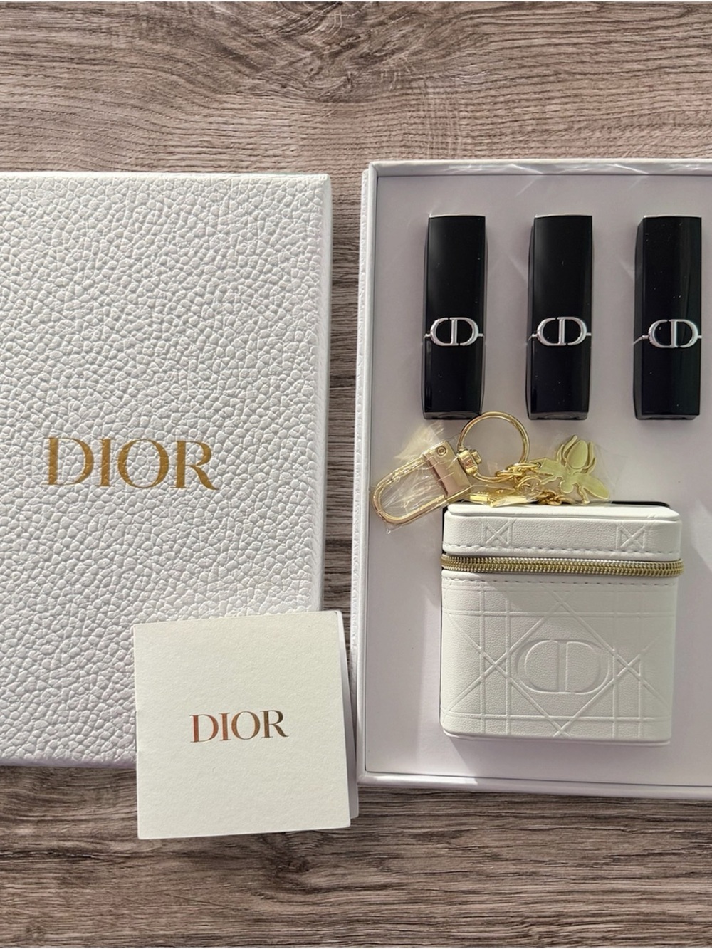 Dior Beauty Privé White Cannage Case with 3 Lipsticks Set
